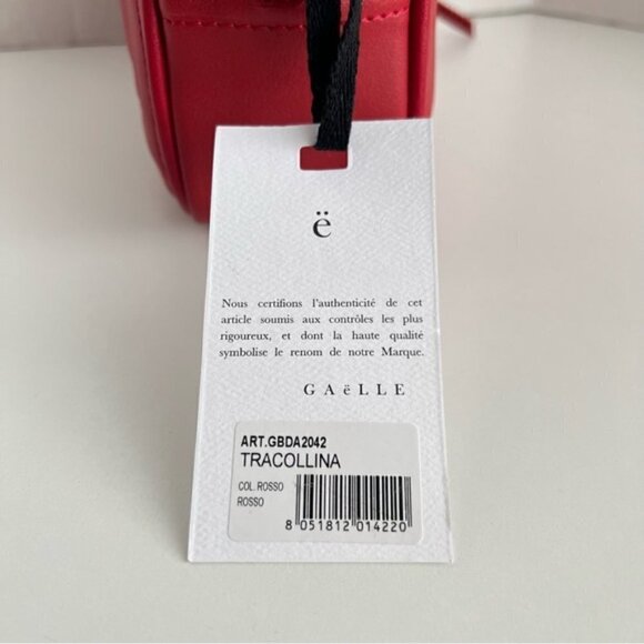 Gaelle Paris Tracollina Logo Cross body Bag - Red/Silver. Size: 8.2" X 5.3" X 2. - Picture 6 of 16